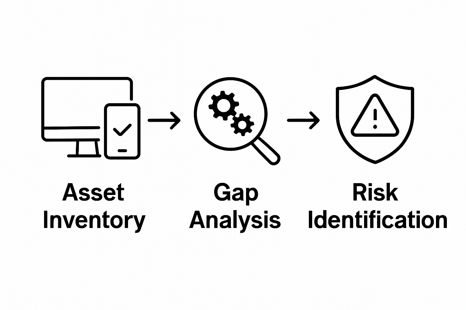 IT assessment three-step workflow infographic for small businesses